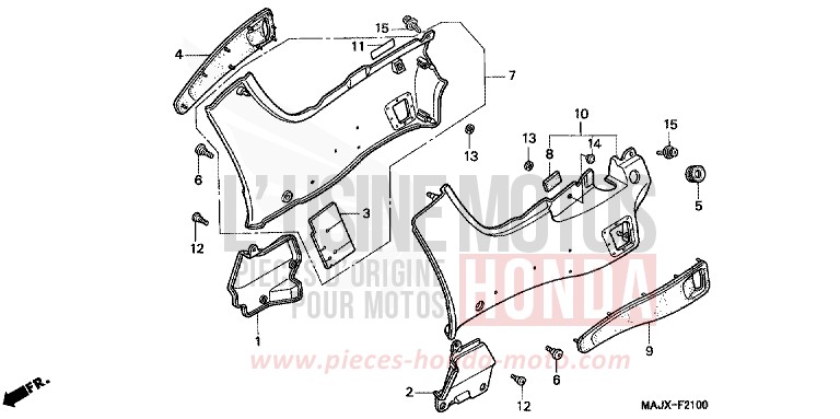 SIDE COVER for Pan-European ABS CANDY GRACEFUL RED-U (R151) from 2000